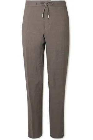 Mr P. James Straight-Leg Slub Linen Drawstring Trousers - Men - - 38