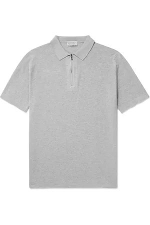 JOHN SMEDLEY Sandbanks Sea Island Cotton Half-Zip Polo Shirt - Men - - S