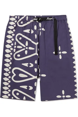 KAPITAL Straight-Leg Printed Combed Cotton-Twill Shorts - Men - - 4