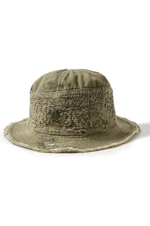 KAPITAL The Old Man and the Sea Distressed Buckled Cotton-Twill Bucket Hat - Men