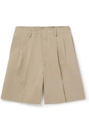 Loro Piana Joetsu Wide-Leg Pleated Cotton and Linen-Blend Twill Shorts - Men - - IT 44