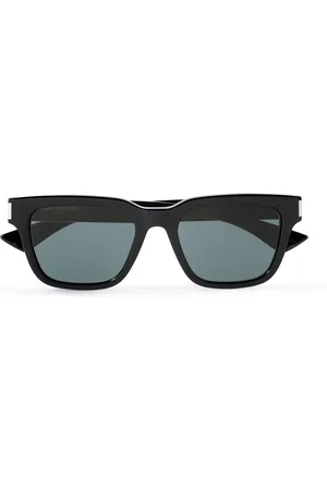 Saint Laurent Square-Frame Silver-Tone and Acetate Sunglasses - Men