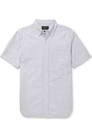 Beams Button-Down Collar Striped Cotton Oxford Shirt - Men - - XL