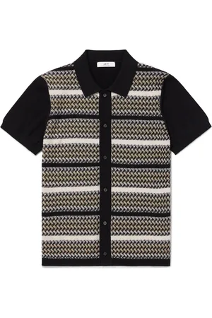 Mr P. Striped Jacquard-Knit Organic Cotton Shirt - Men - - XS