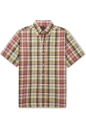 Beams Button-Down Collar Checked Cotton-Madras Shirt - Men - - S