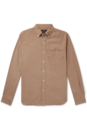 Beams Button-Down Collar Gingham Cotton and Linen-Blend Shirt - Men - - M
