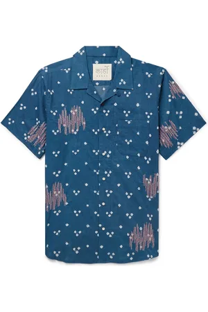 Kardo Lamar Convertible-Collar Embroidered Printed Cotton-Voile Shirt - Men - - L