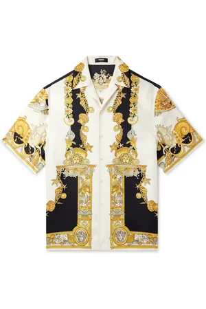 VERSACE Camp-Collar Printed Silk-Twill Shirt - Men - - IT 46