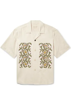 Kardo Ronen Convertible-Collar Embroidered Cotton Shirt - Men - - S