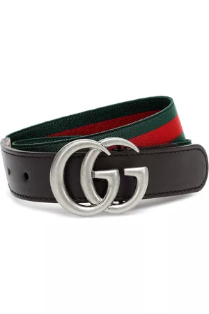 Gucci GG leather-trimmed belt