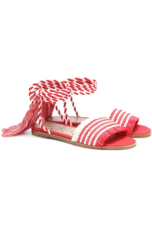 RED(V) Raffia sandals