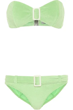 Lisa Marie Fernandez Buckle bandeau terrycloth bikini