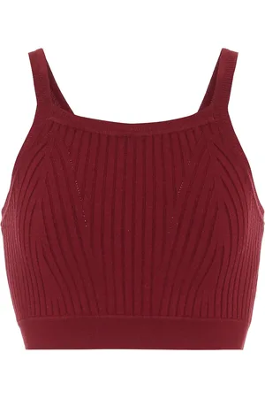 LIVE THE PROCESS Ribbed-knit crop top