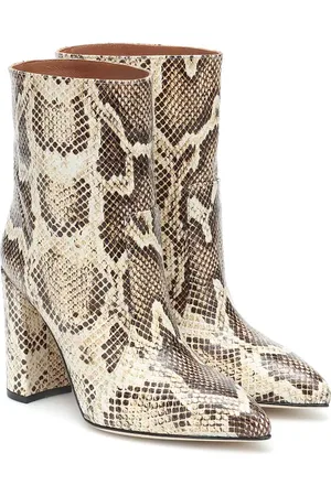 PARIS TEXAS Snake-effect leather ankle boots