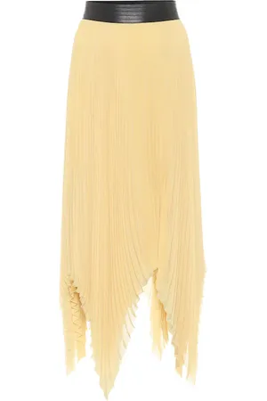 Loewe Pleated georgette asymmetric midi skirt
