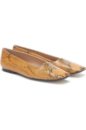 Joseph Snake-effect leather ballet flats