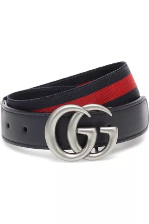 Gucci GG leather-trimmed belt