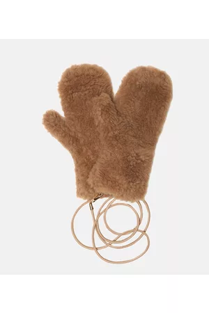 Max Mara Ombrato camel hair and silk mittens