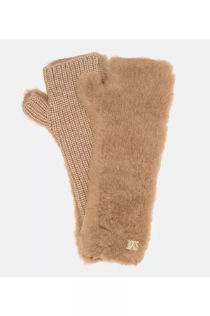 Max Mara Women Gloves - Manny camel hair and silk fingerless gloves