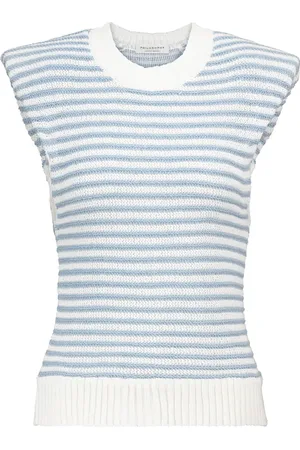 Serafini Striped cotton-blend top