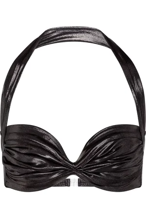 Norma Kamali Bill Bra lamÃ© bikini top