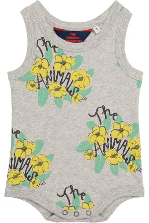 The Animals Observatory Baby Turtle cotton-jersey playsuit