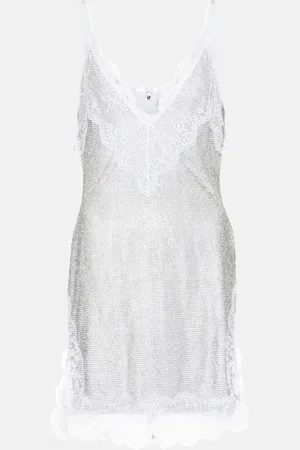 Christopher Kane Bridal lace crystal mesh minidress