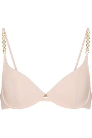 Stella McCartney Faux pearl-embellished bikini top