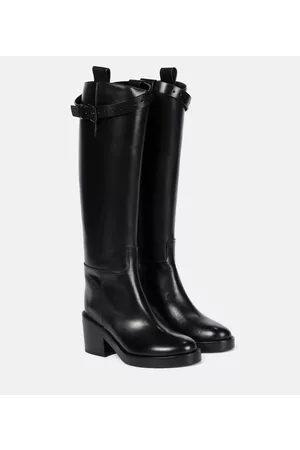 ANN DEMEULEMEESTER Leather knee-high riding boots