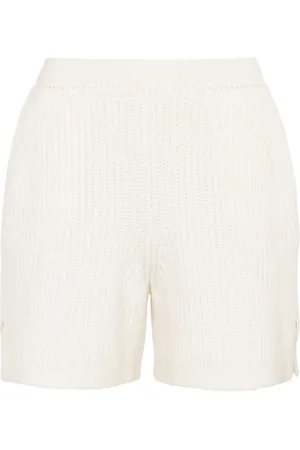 Barrie Ribbed-knit cashmere and cotton shorts