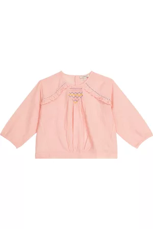 Caramel Krill embroidered cotton-blend blouse