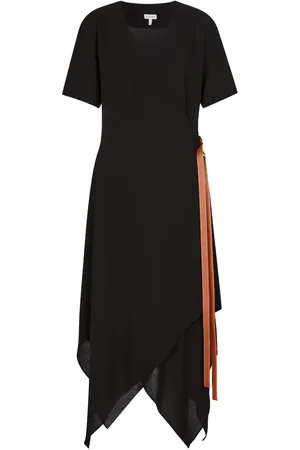 Loewe Belted wool crÃªpe midi dress