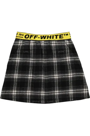OFF-WHITE Checked cotton-blend flannel miniskirt