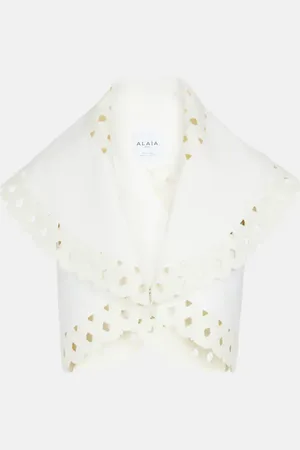 Alaïa AlaÃ¯a Vienne cutout cropped wool-blend jacket