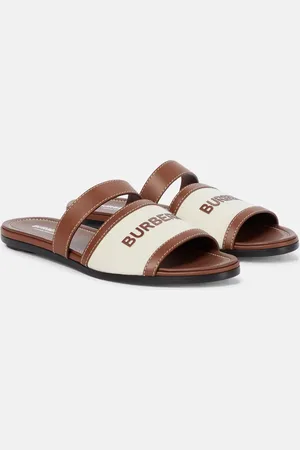 Burberry Logo leather-trimmed sandals