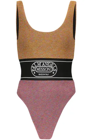 Palm Angels X Missoni colorblocked logo LurexÂ® swimsuit