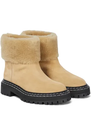 Proenza Schouler Shearling-trimmed suede ankle boots