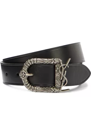 Saint Laurent Women Belts - Celtic Monogram leather belt