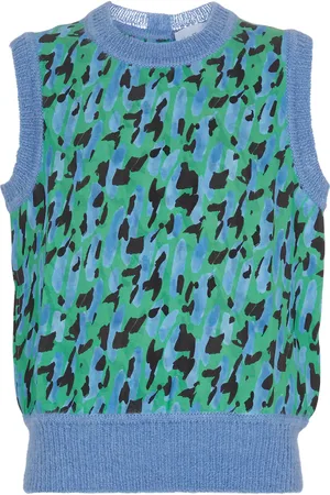 Salvatore Ferragamo Leopard-print mohair-blend sweater vest