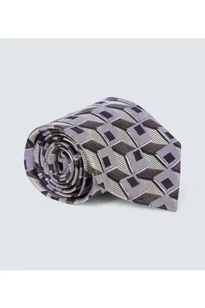 DRIES VAN NOTEN Printed silk tie