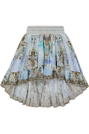 Camilla Asymmetric printed cotton skirt