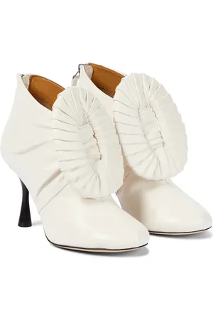 Loewe Pleated-buckle leather ankle boots