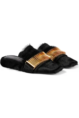 Proenza Schouler Quad Coil calf hair slippers
