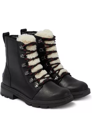 sorel Lennox leather and shearling combat boots