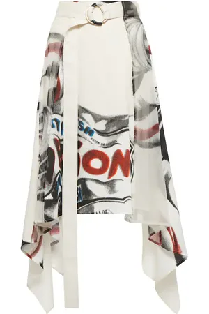 J.W.Anderson Printed organza and cotton midi skirt