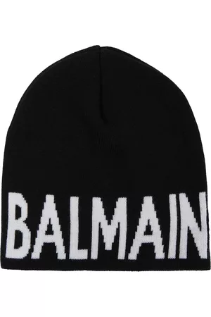 Balmain Logo wool and silk beanie