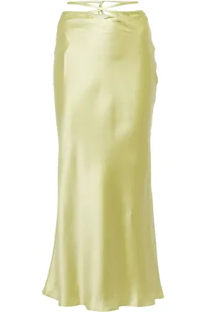 CHRISTOPHER ESBER Tie-trimmed silk satin midi skirt