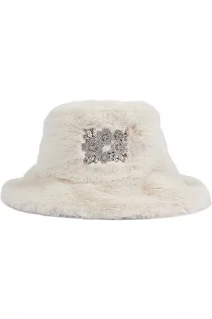 Roger Vivier Women Hats - Faux-fur embellished bucket hat