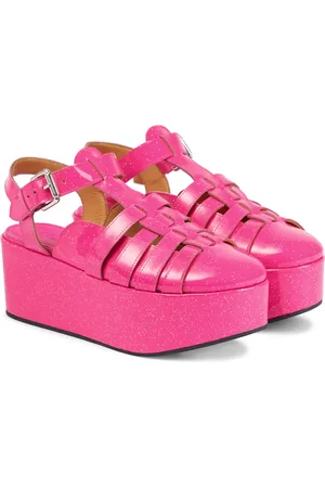 Loewe Glitter patent leather platform sandals