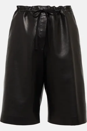 The Row Daniella leather shorts